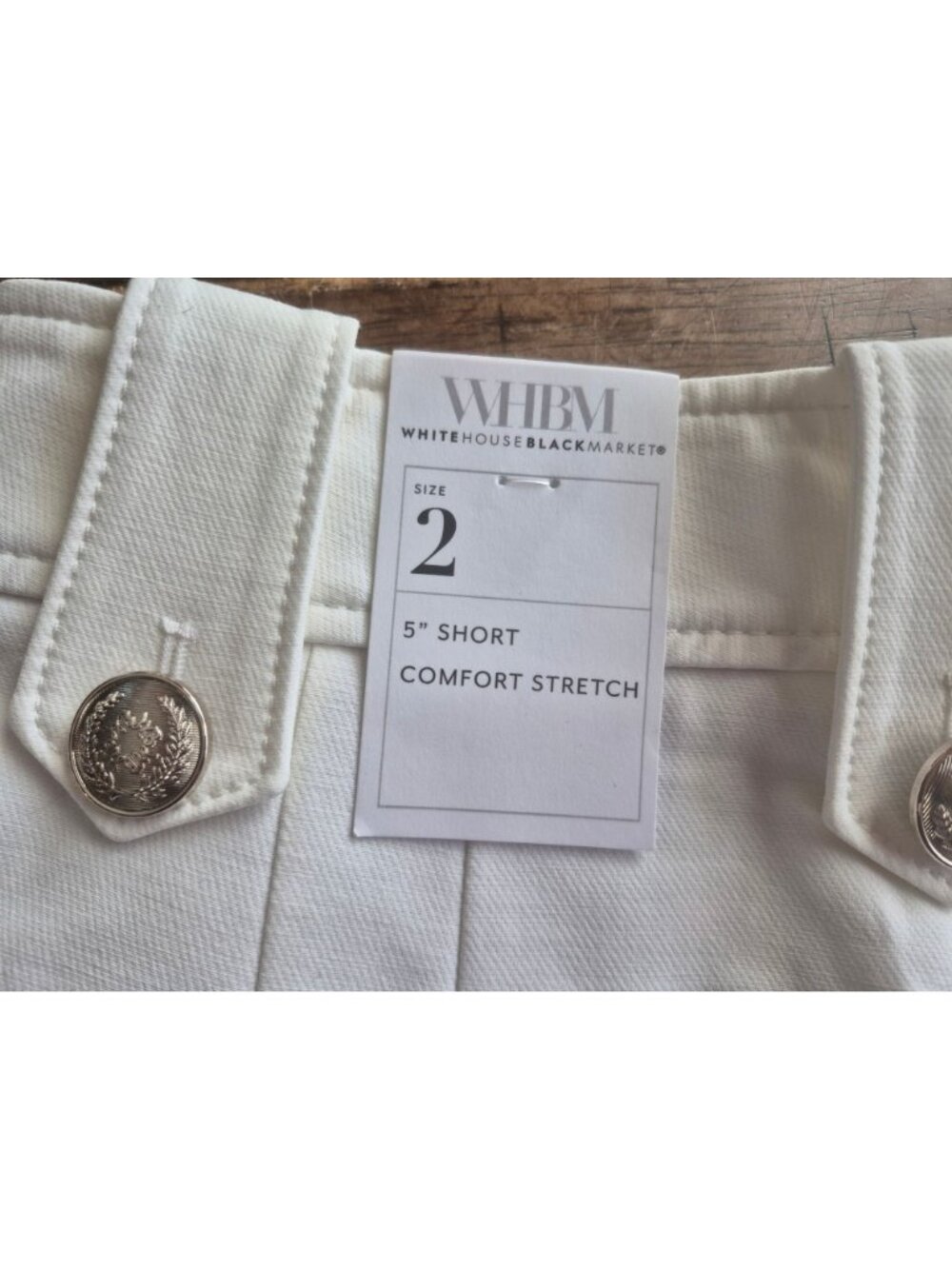 White House Black Market Button-Front White Shorts 5"e Size 2 - Picture 4 of 6